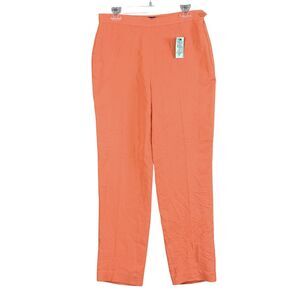 Ralph Lauren Purple Label Pants Womens 8 Orange Silk Dress Trousers Italy Luxury